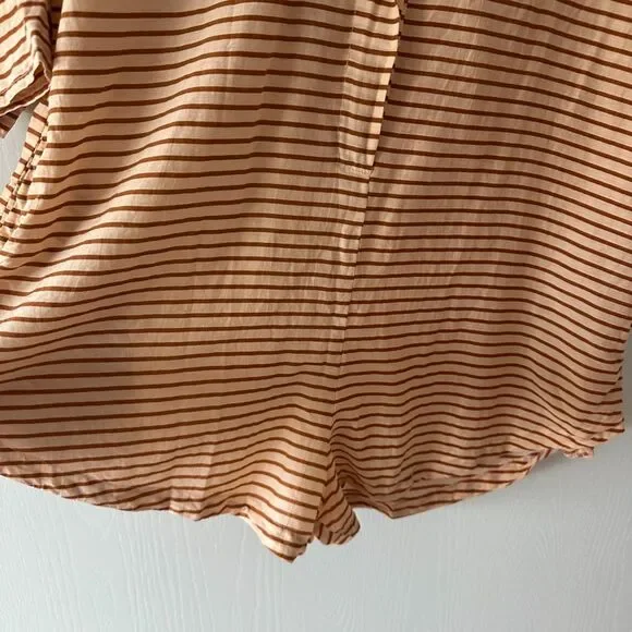 Acacia‎ Swimwear Womens Striped Button Down Silk Cotton Romper Coverup Large - Picture 5 of 8